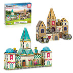 PicassoTiles 70-piece medieval castle magnetic tile set built into castles with box