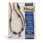 The Beadery hemp jewelry kit card with blue bead hemp necklaces