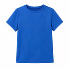 Pacific blue boys textured tee with geometric knit pattern, front view