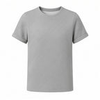 Gray boys geometric texture crewneck tee, front view